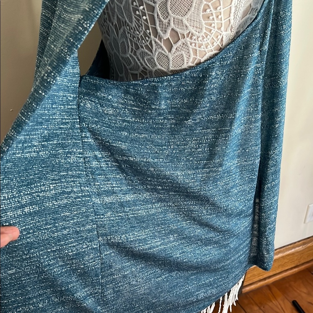 Infinity Raine Asymmetrical Blue Tank Top - Picture 7 of 9